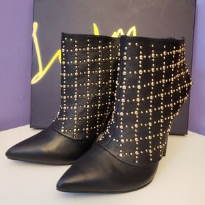 Diane Studded Booties in Black by Taylor Trash